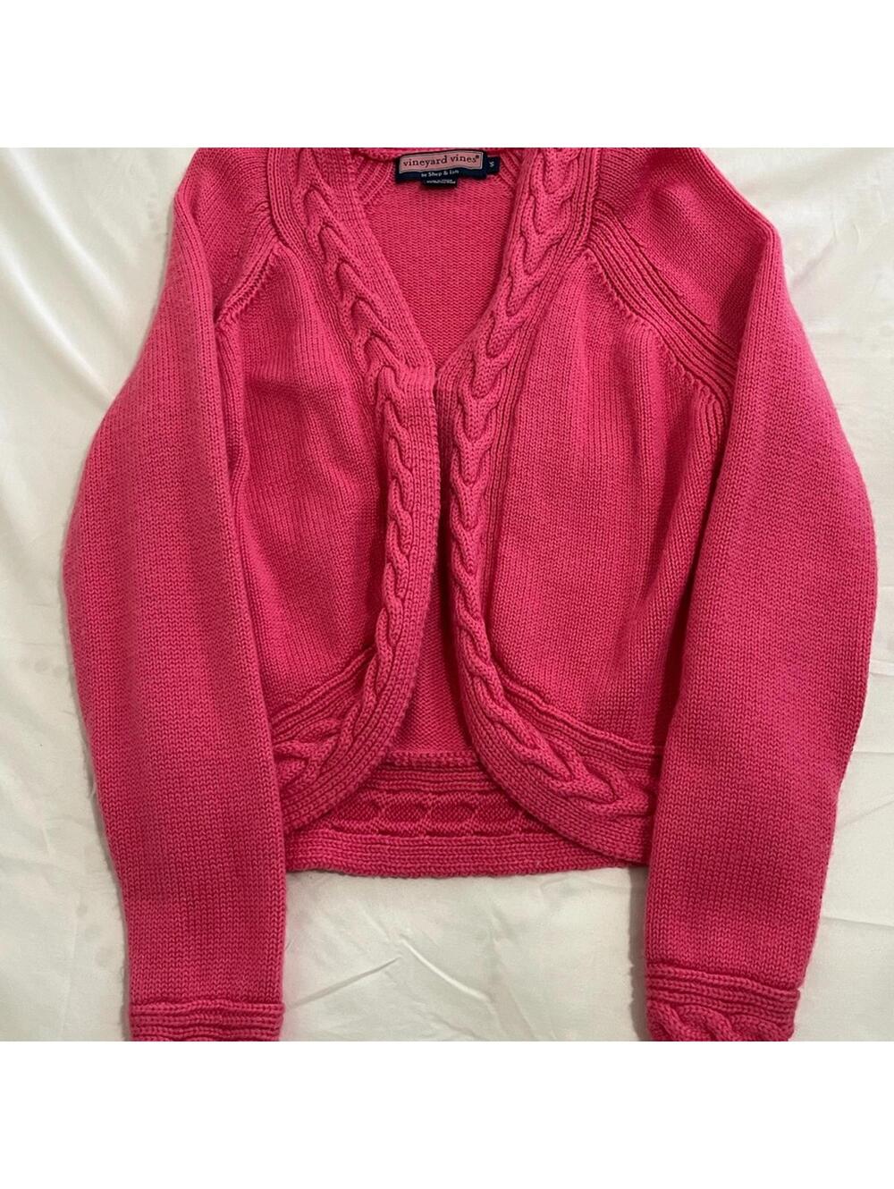 Vineyard Vines Pink Cable Knit Cardigan Sweater Women’s Size Small